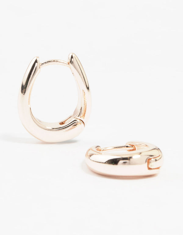 Rose Gold Plated  Gradual Small Huggie Earrings