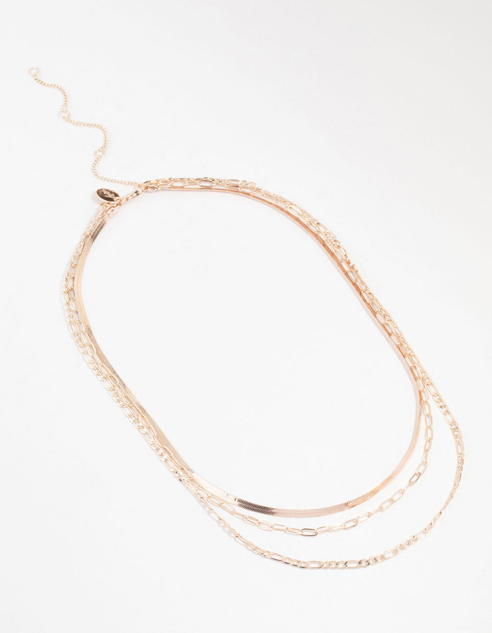 Rose Gold Plated Mixed Chain Necklaces 3-Pack