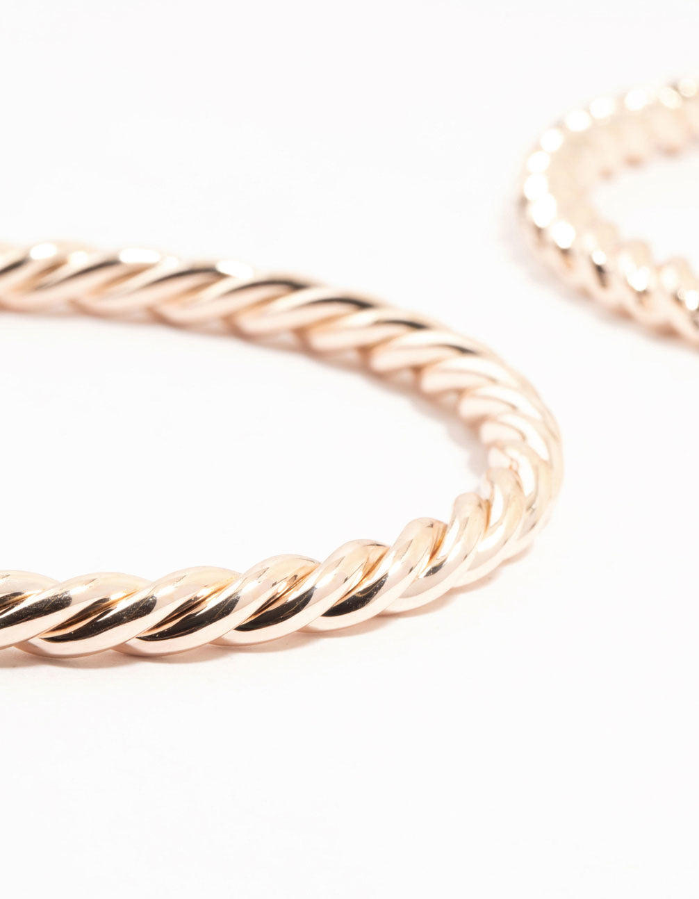 Rose Gold Twisted Bangles 2-Pack