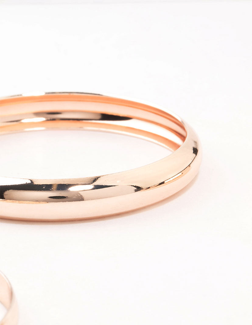 Rose Gold Plated Classic Medium Smooth Bangles