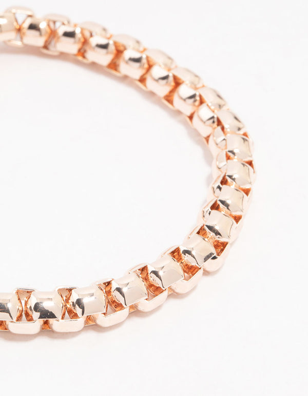 Rose Gold Plated Round Chain Clasp Bracelet