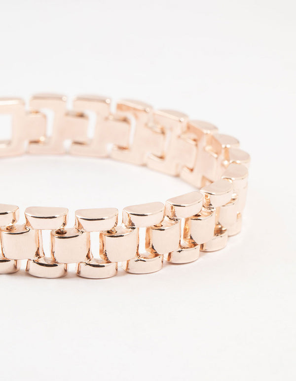 Rose Gold Plated  Watch Chain Bracelet