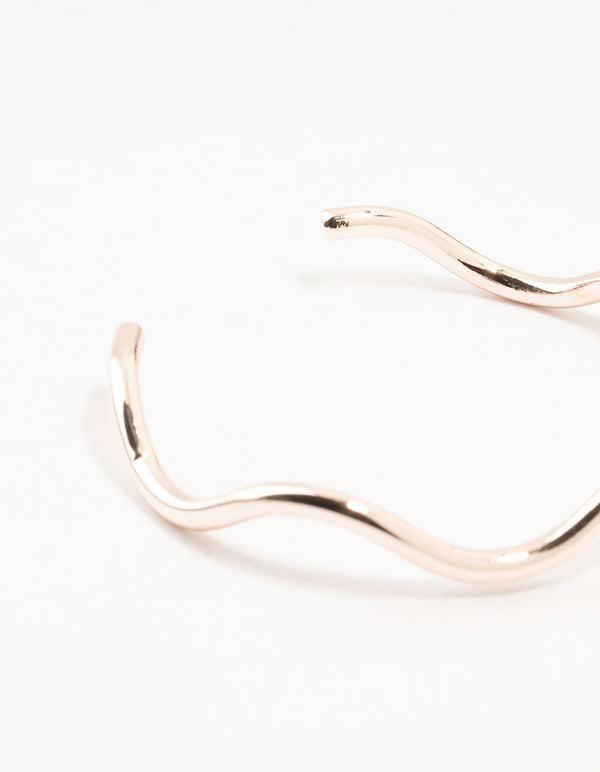 Rose Gold Plated Wavy Wrist Cuff