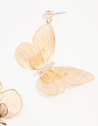 Gold Lazercut Butterfly Drop Earrings - link has visual effect only
