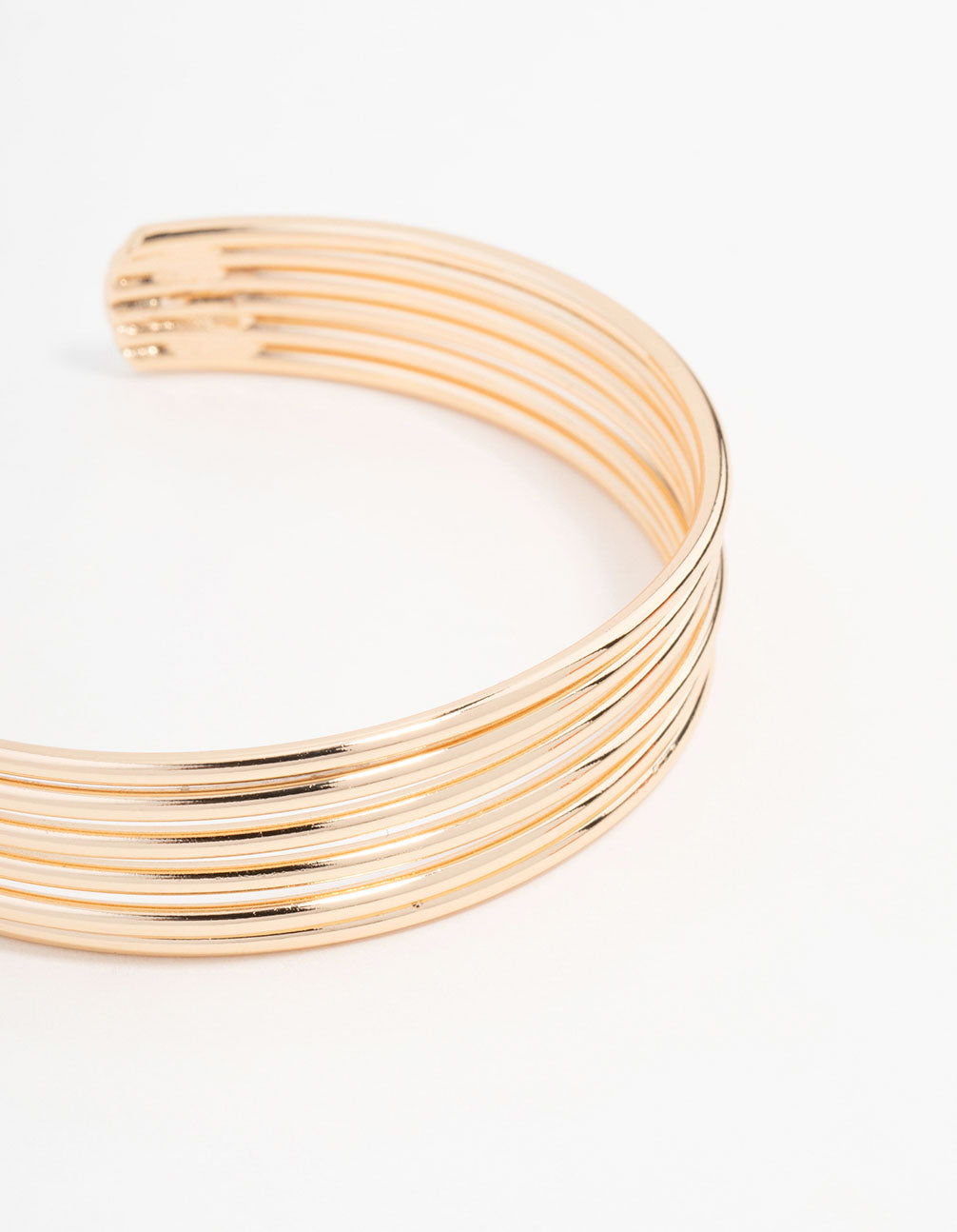 Gold Wire Ribbed Wrist Cuff