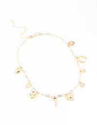 Gold Heart Celestial & Horseshoe Charm Necklace - link has visual effect only