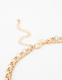 Gold Chain Barrel Layered Necklace - link has visual effect only