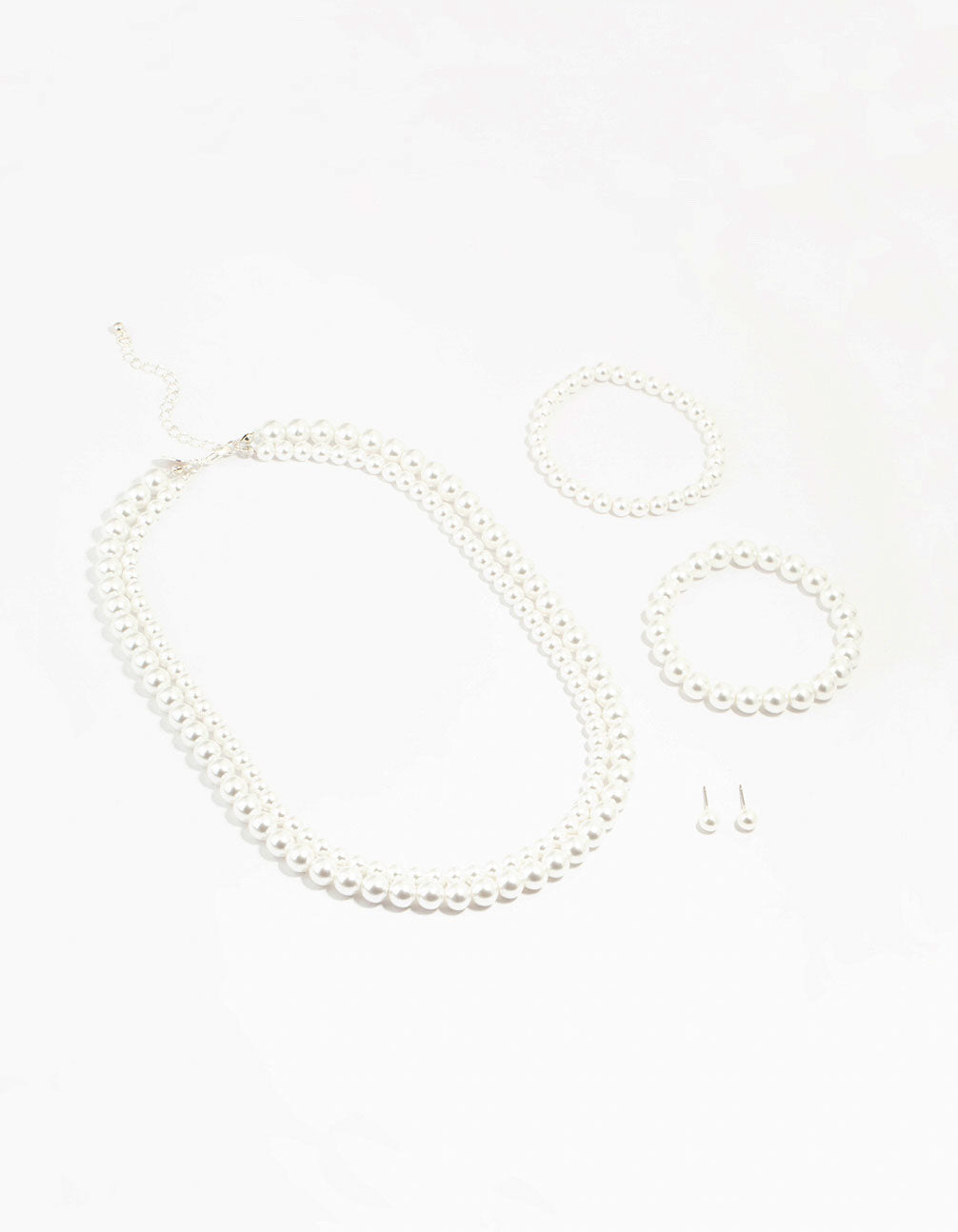 Double Beaded Strand Pearl Jewellery Set