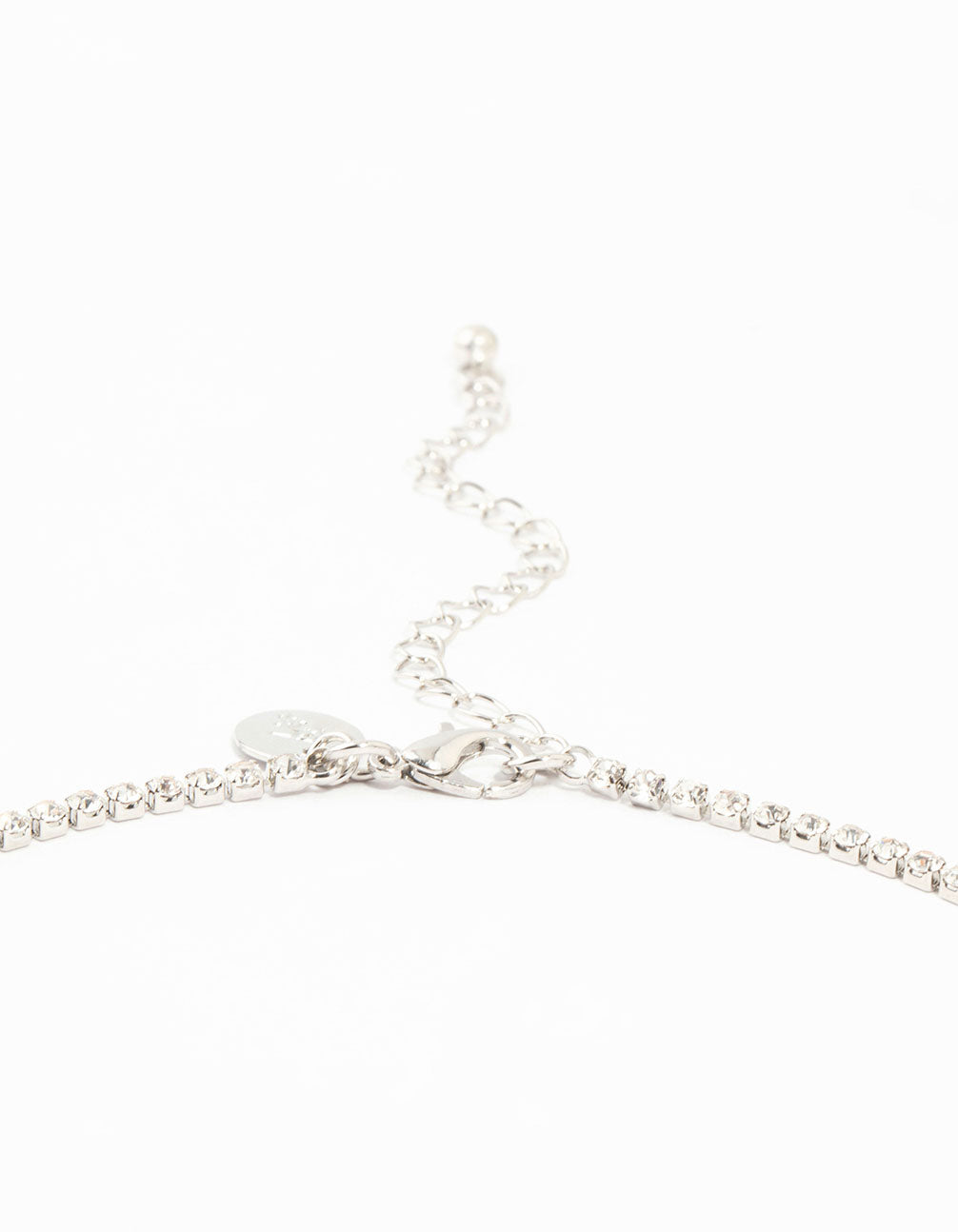 Silver Vine Diamante Pearl Necklace & Earrings Set