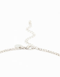 Silver Vine Diamante Pearl Necklace & Earrings Set - link has visual effect only