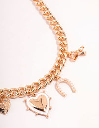 Gold Novelty Charm Necklace - link has visual effect only