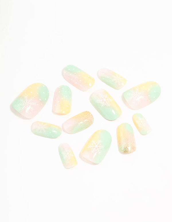 Ombre Snowflake Press On Nail Set