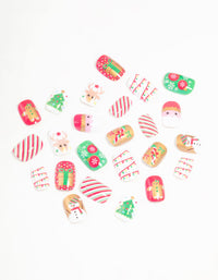 Green & Red Festive Press On Nail Set - link has visual effect only