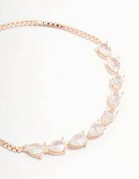 Rose Gold Pear Cubic Zirconia Toggle Bracelet - link has visual effect only
