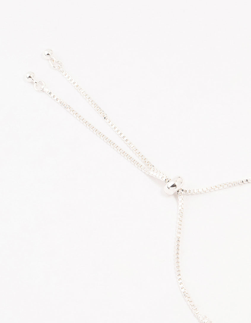 Silver Blue Heart Cubic Zirconia Tennis Bracelet