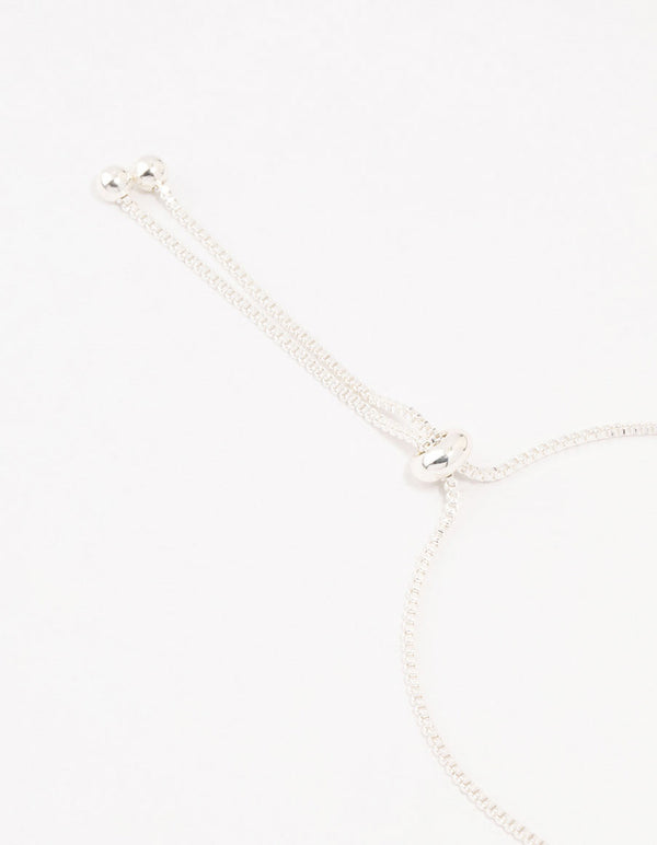 Silver Oval Green Cubic Zirconia Toggle Bracelet