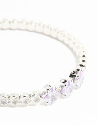 Silver Cubic Zirconia Princess Wrist Cuff - link has visual effect only