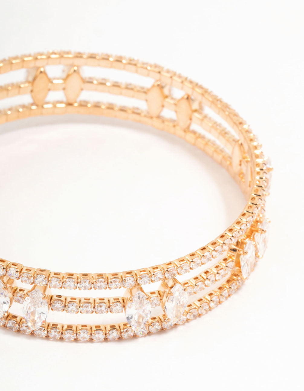 Marquise Cubic Zirconia Gold Wrapped Wrist Cuff