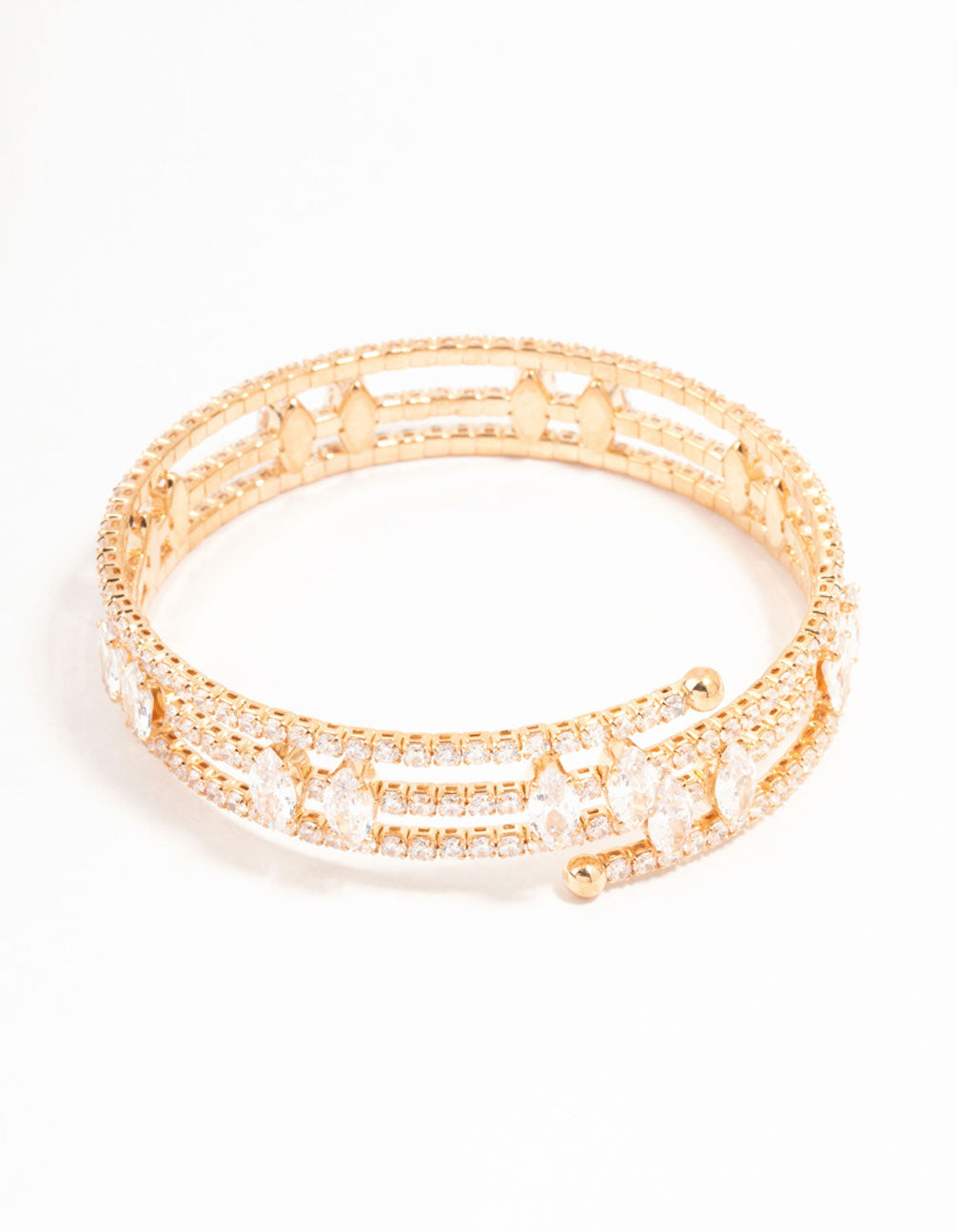 Marquise Cubic Zirconia Gold Wrapped Wrist Cuff