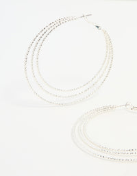 Large Sliver Layered Ribbed Hoop Earrings - link has visual effect only