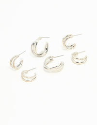 Silver Hoop Earrings 3-Pack - link has visual effect only