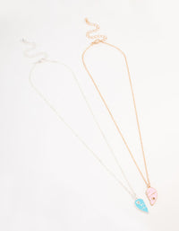 Pink & Blue Best Friend Necklaces 2-Pack - link has visual effect only