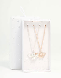 Mixed Metals Cherub Necklaces 2-Pack - link has visual effect only