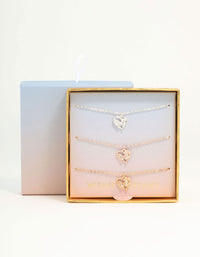 Mixed Metals Diamante Heart Bracelets 3-Pack - link has visual effect only