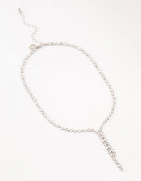 Silver  Cubic Zirconia Y-Necklace - link has visual effect only