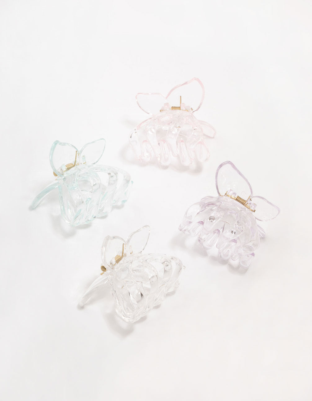 Transparent Butterfly Claw Clip 4-Pack