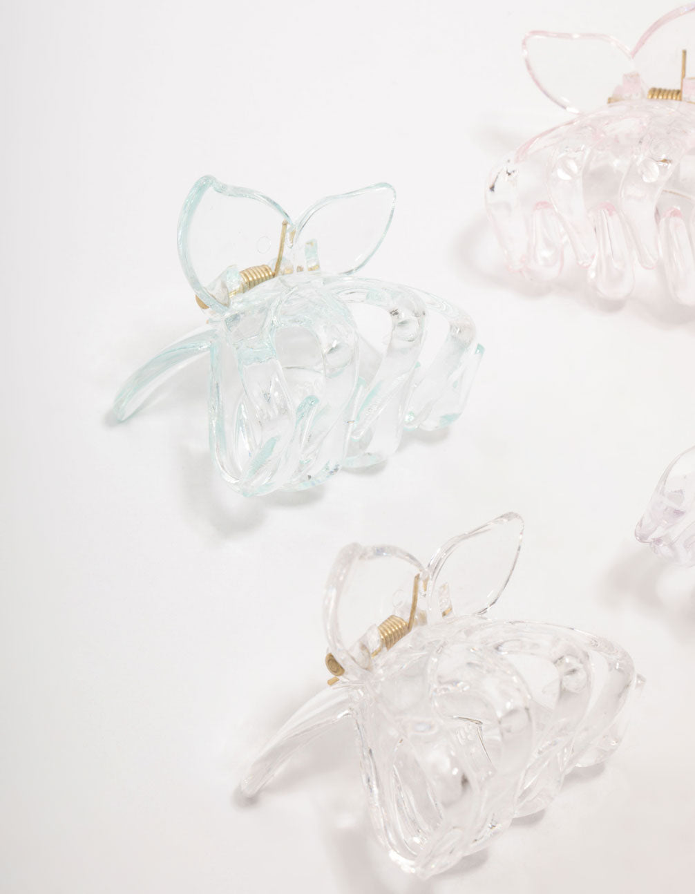 Transparent Butterfly Claw Clip 4-Pack