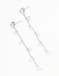 Silver Blue Cubic Zirconia Drop Earrings - link has visual effect only