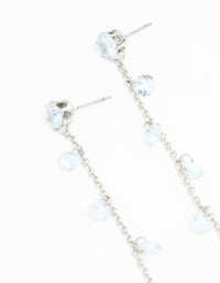 Silver Blue Cubic Zirconia Drop Earrings - link has visual effect only