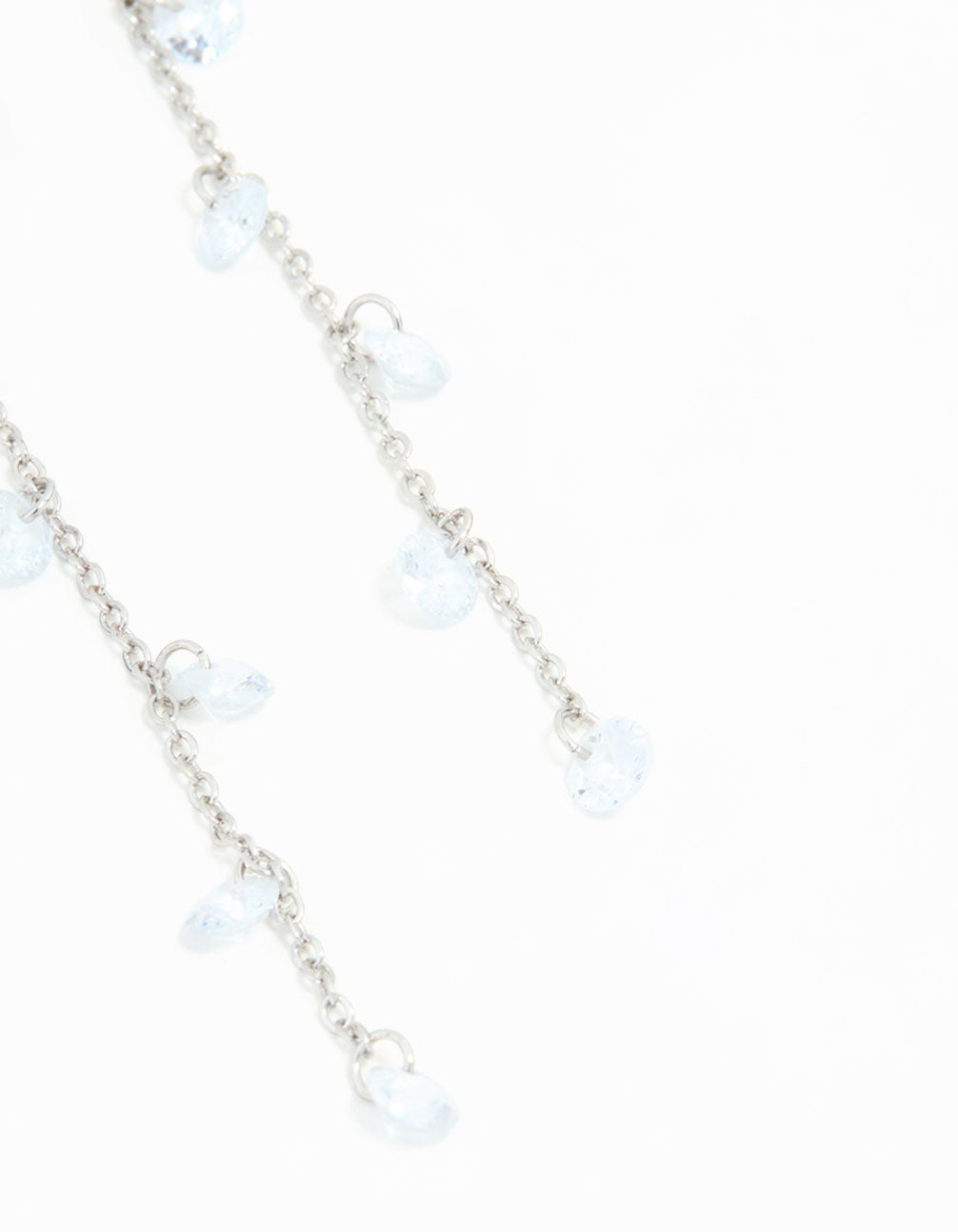 Silver Blue Cubic Zirconia Drop Earrings