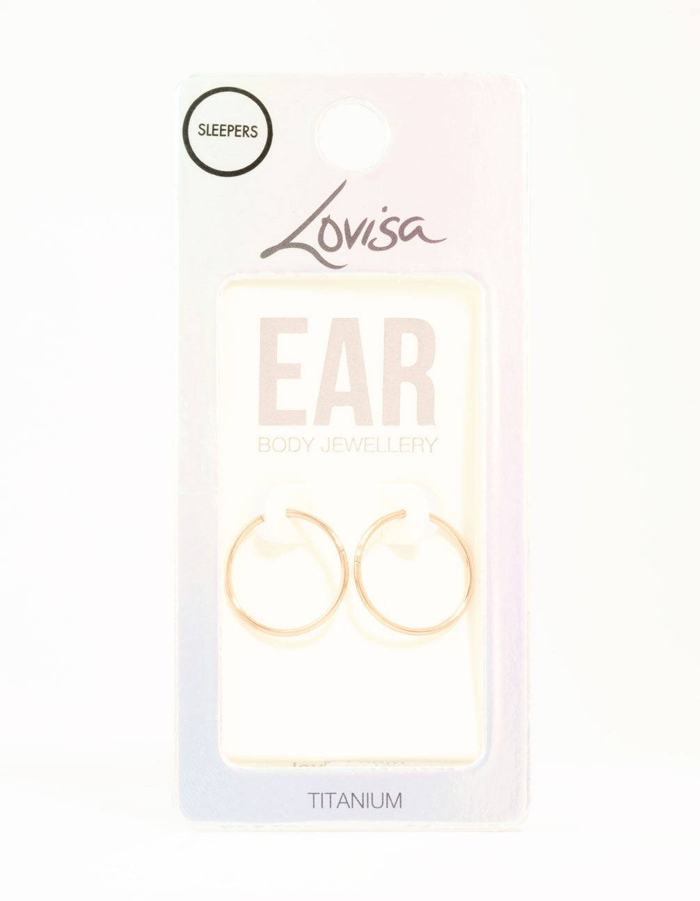 Rose Gold Plated Titanium Sleeper Earrings 16 mm