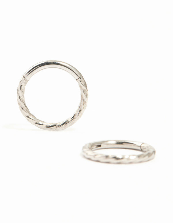 Titanium Twisted Sleeper Earrings 8 mm