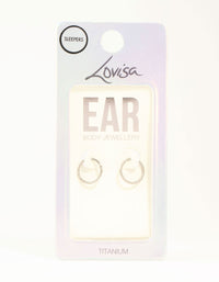 Titanium Rope Sleeper Earrings 10 mm - link has visual effect only