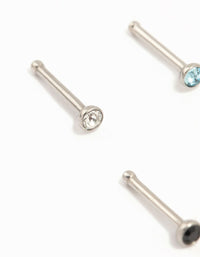 Multicoloured Titanium Nose Studs 6-Pack - link has visual effect only