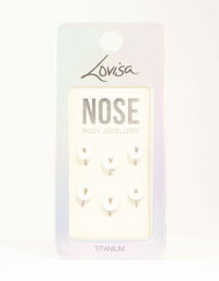 Multicoloured Titanium Nose Studs 6-Pack - link has visual effect only