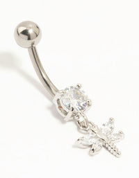 Titanium Dragonfly Cubic Zirconia Belly Bar - link has visual effect only