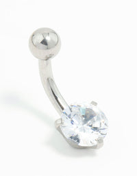 Titanium Round Cubic Zirconia Mini Belly Bar - link has visual effect only