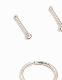 Titanium Fine Graduating Nose Stud & Ring 6-Pack - link has visual effect only