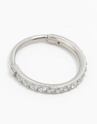 Titanium Cubic Zirconia Clicker Ring - link has visual effect only