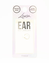 Titanium Cubic Zirconia Clicker Ring - link has visual effect only