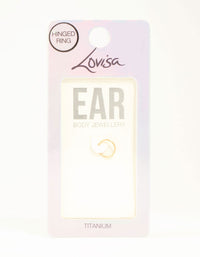 Gold Plated Titanium Thin Clicker Ring 8 mm - link has visual effect only