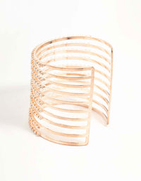 Rose Gold Diamante Band Caged Wrist Cuff - link has visual effect only