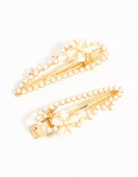 Pearl & Flower Clips 2-Pack - link has visual effect only