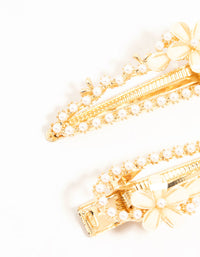 Pearl & Flower Clips 2-Pack - link has visual effect only
