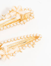 Pearl & Flower Clips 2-Pack - link has visual effect only