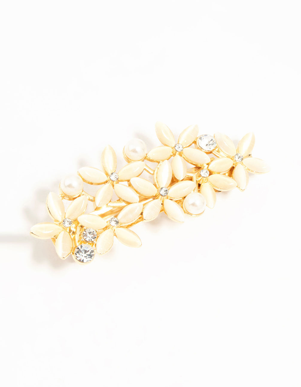 Pearl & Flower Cluster Hair Clip